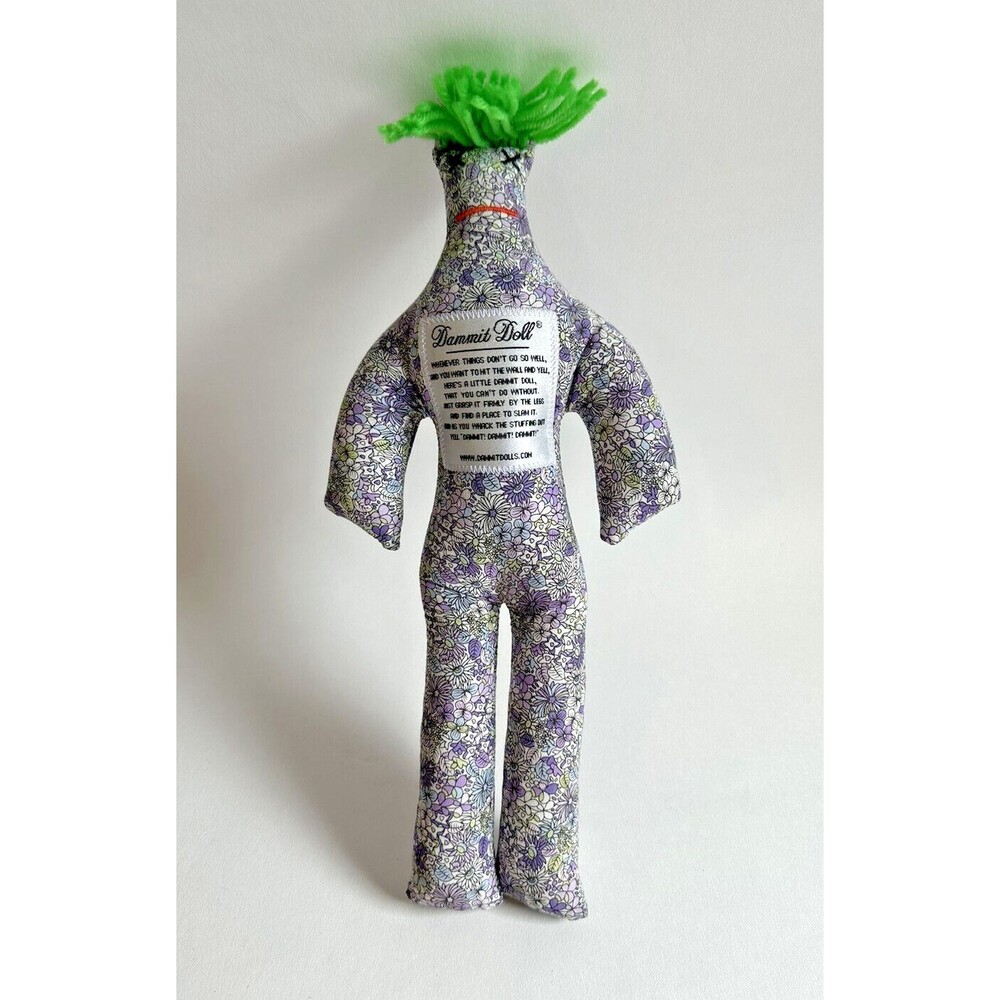 Dammit Doll 12” Plush Stuffed Stress Reliever Purple Floral Adult Toy Gag Gift